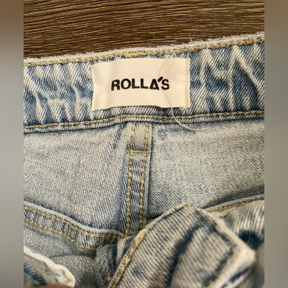 Rolla’s Jeans Women’s US 25 Dusters High Rise Slim Distressed Denim Blue Ripped - Picture 4 of 11